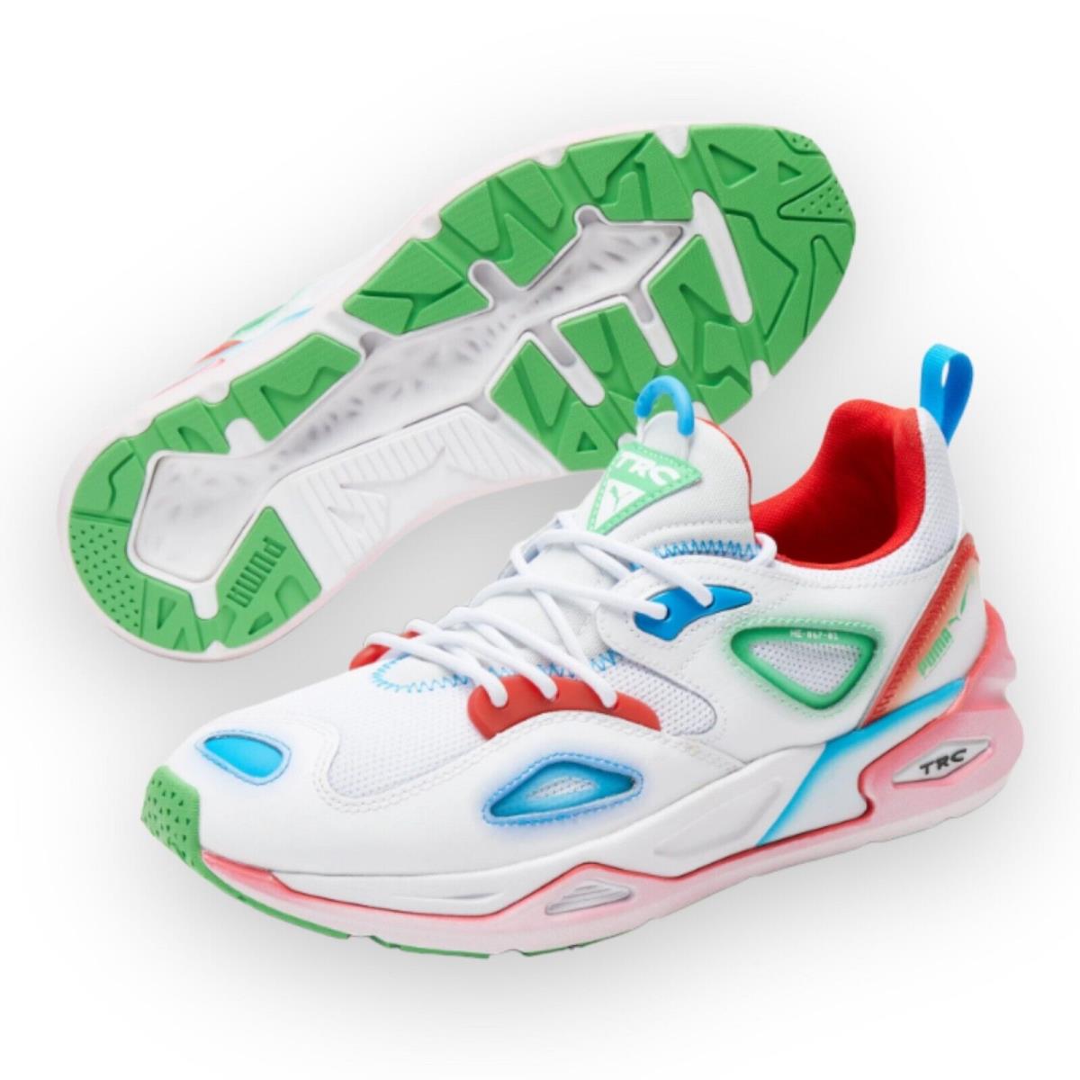 Puma Men`s Trc Blaze KR Sneakers 386783 01 - WHITE/IRISH GREEN/HIGH RISK RED/OCEAN DIVE