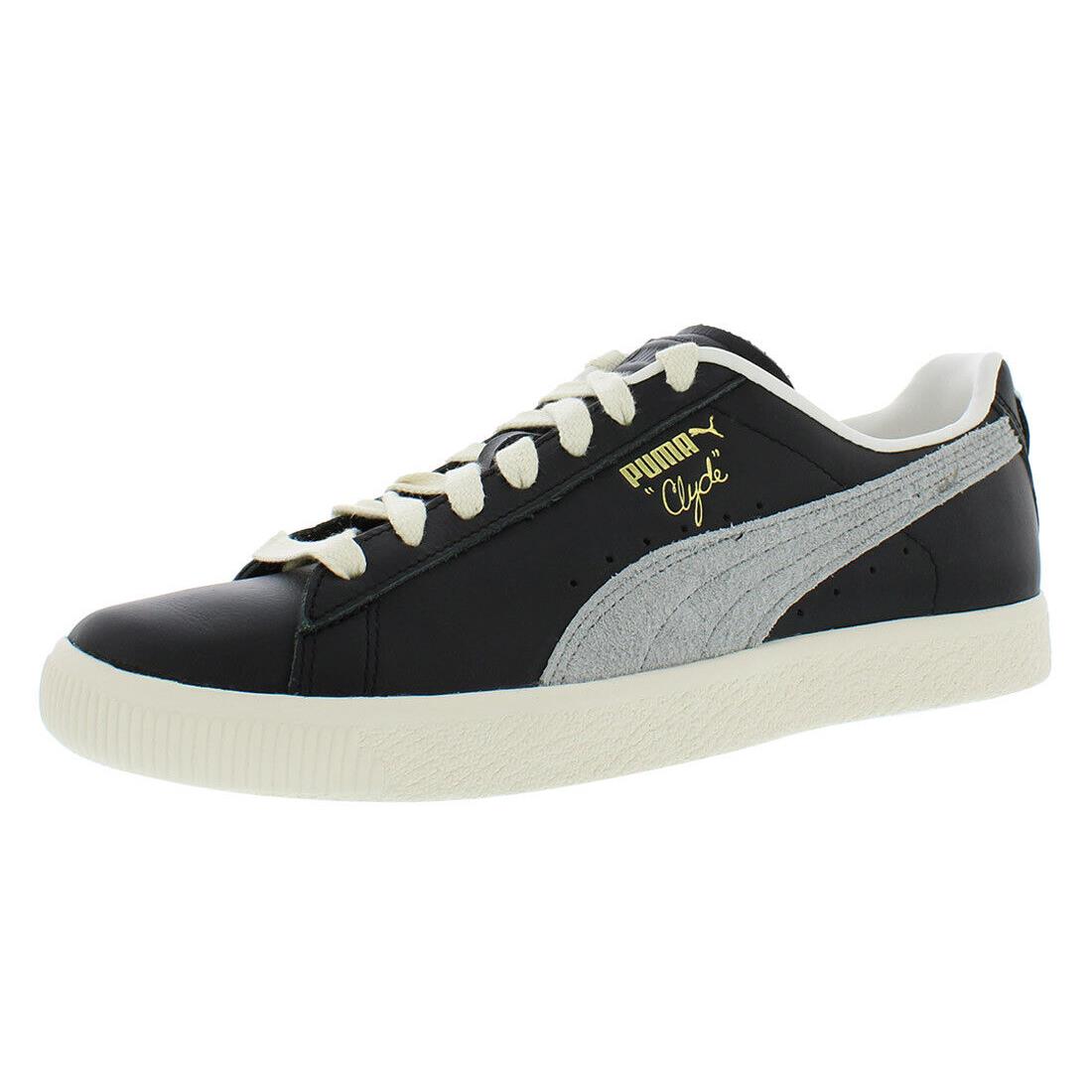 Puma Clyde Base Mens Shoes - Puma Black/Frosted Ivory/Puma Team Gold, Main: Black