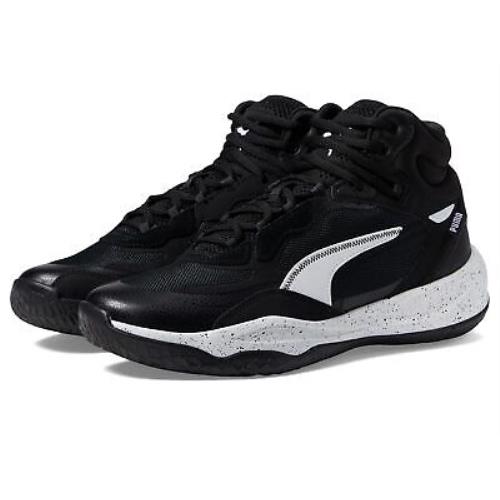 Man`s Sneakers Athletic Shoes Puma Playmaker Pro Mid Splatter - Puma Black/Puma White