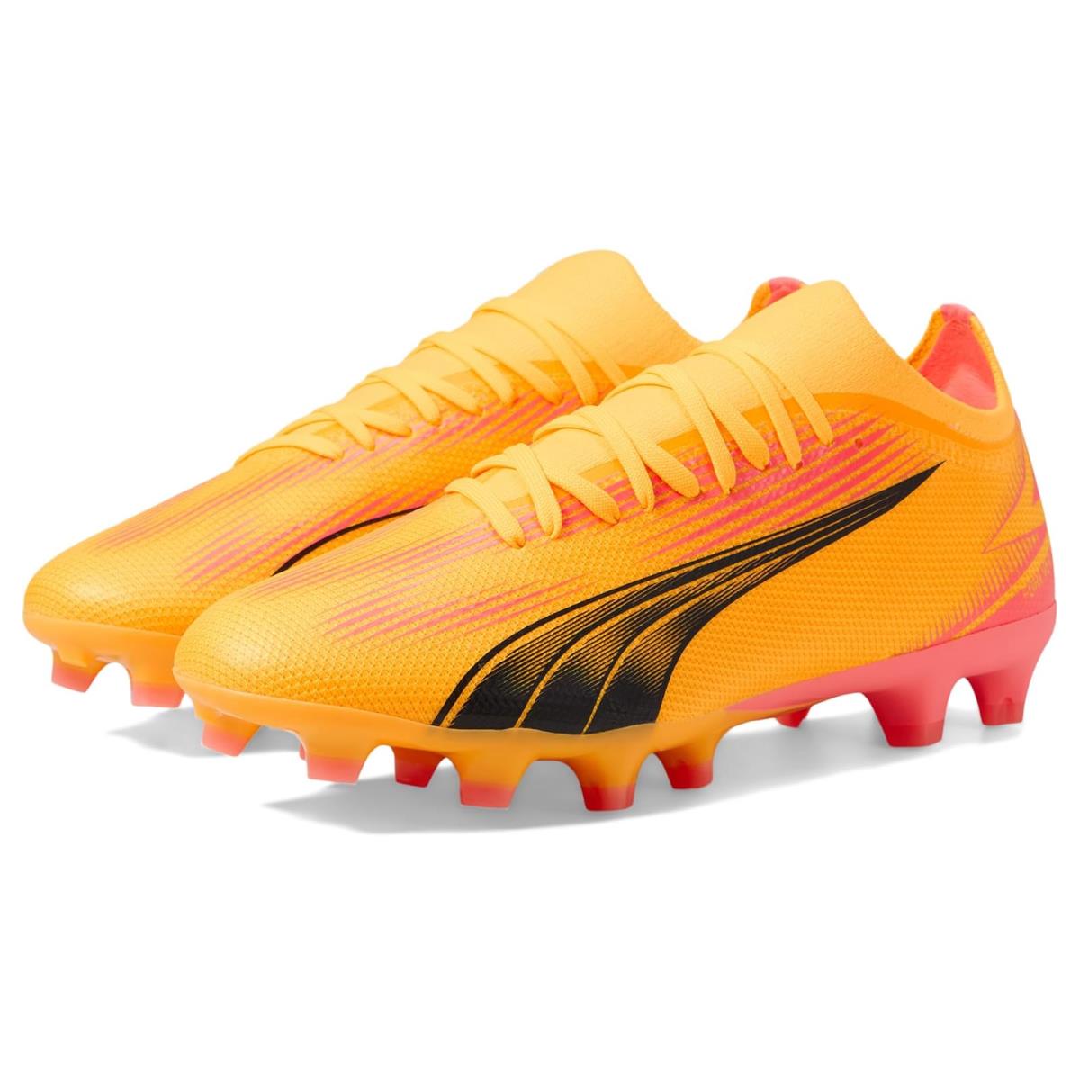 Man`s Shoes Puma Ultra Match Firm Ground/artificial Ground - Sun Stream/Puma Black/Sunset Glow