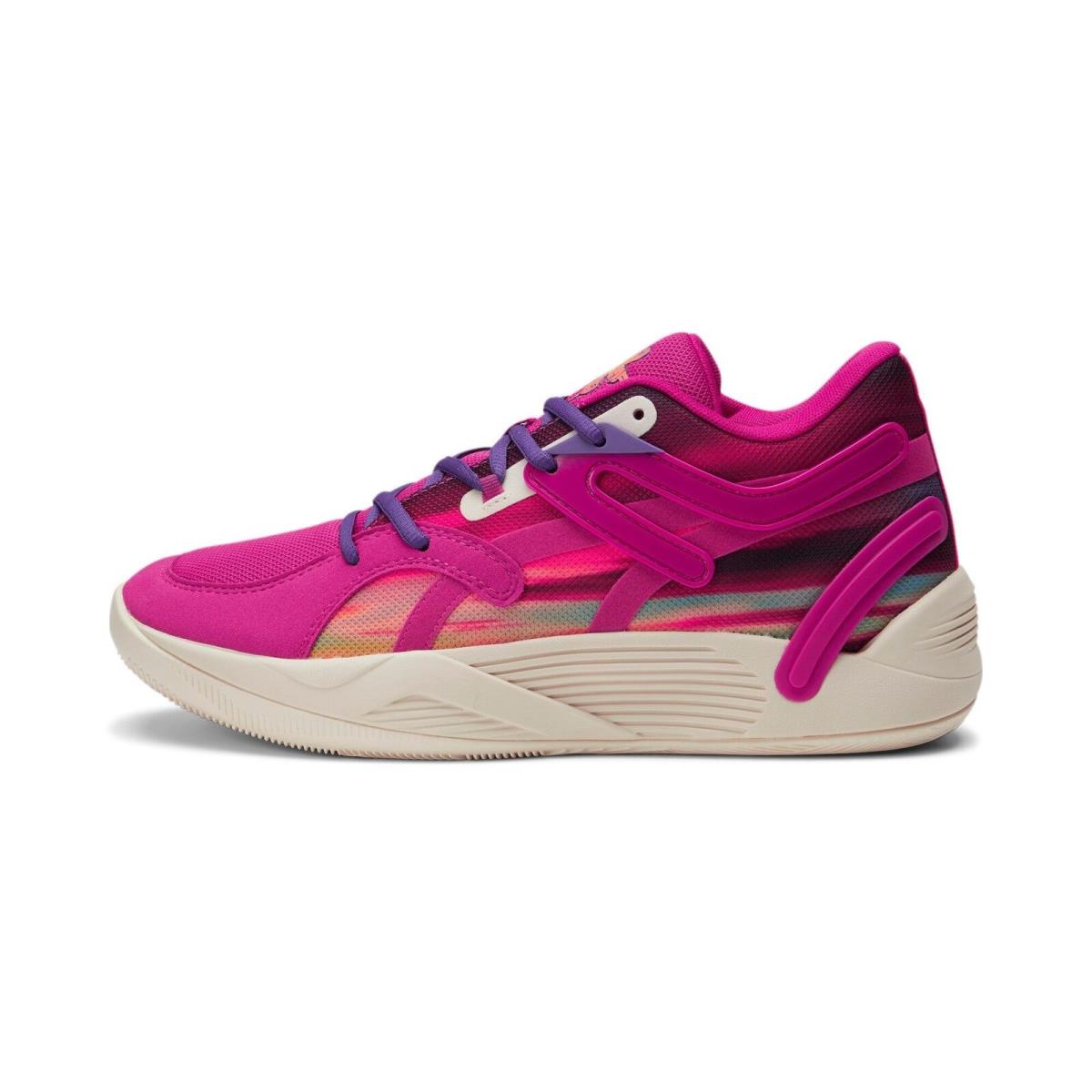 377081-01 Mens Puma Trc Blaze Court Desert Sky - Festival Fuchsia-Whisper White