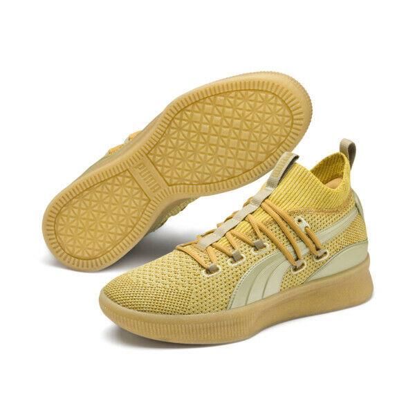 Men`s Puma Clyde Court Title Run Sneakers 192898 01 - Yellow