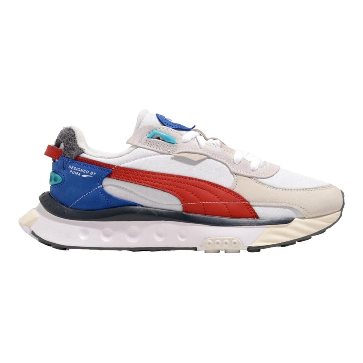 Puma Men`s Wild Rider Layers Sneakers 380697 01 - WHITE/URBAN RED