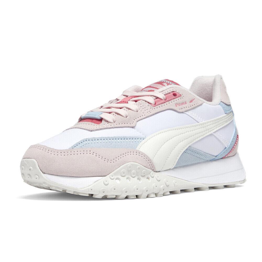 Puma Women`s Biktop Rider Wns Lace Up White Sneakers Casual Pink-white