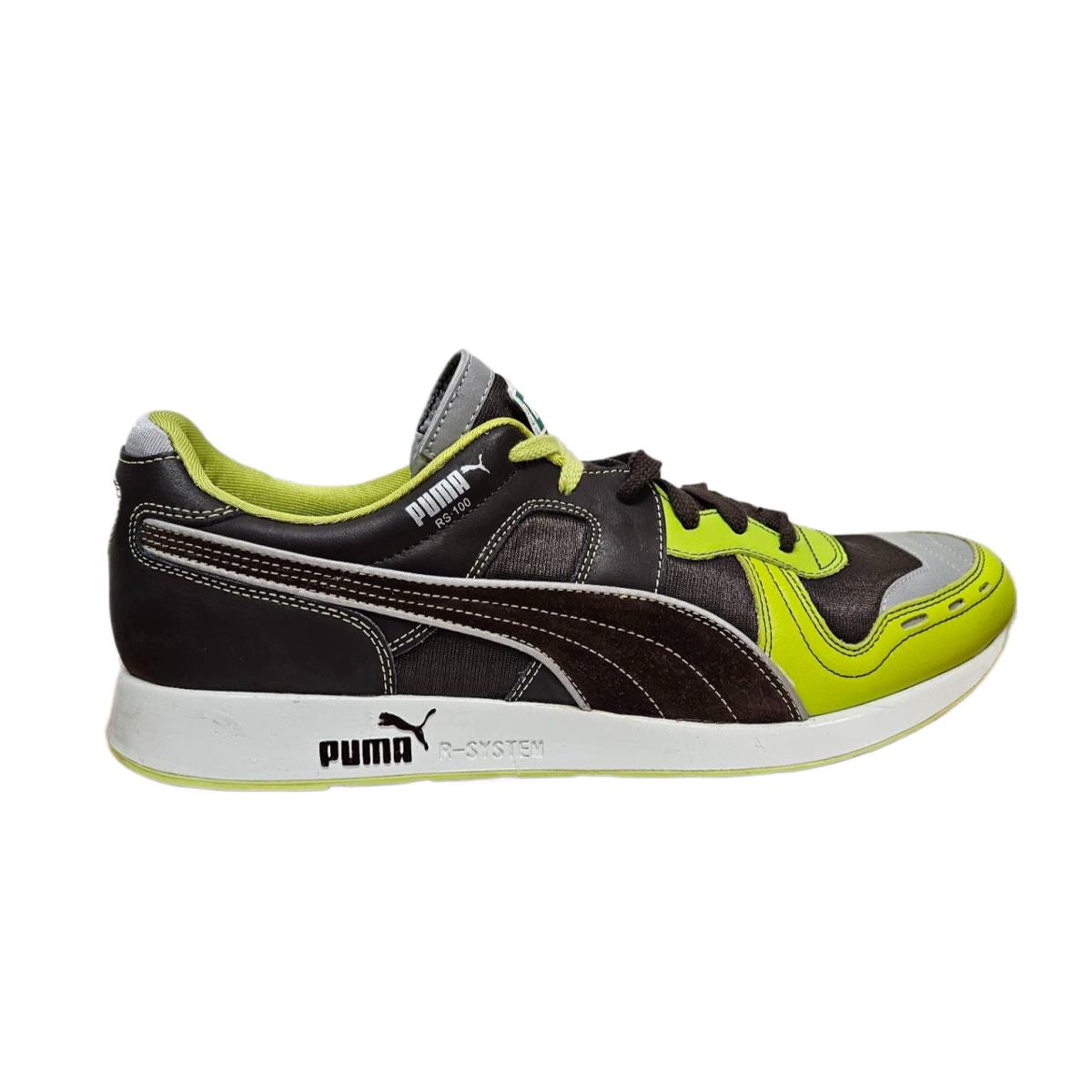 Puma Men RS100 LE Stitching Java Brown / Lime Punch 343801-04