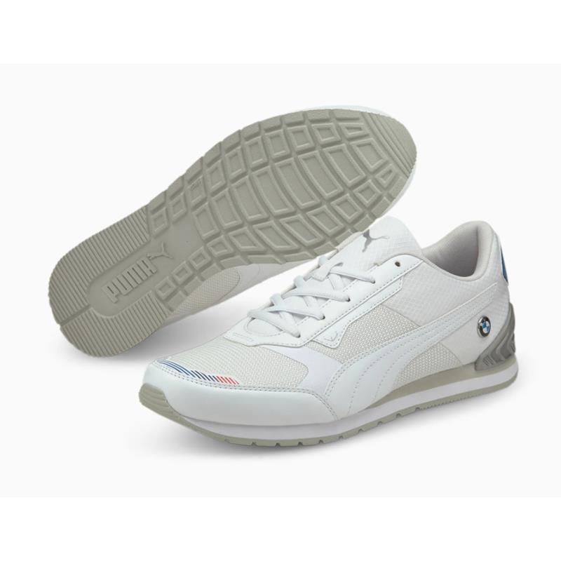 Puma Men`s Bmw Mms Track Racer Sneaker 11 11.5 Size White/Multi