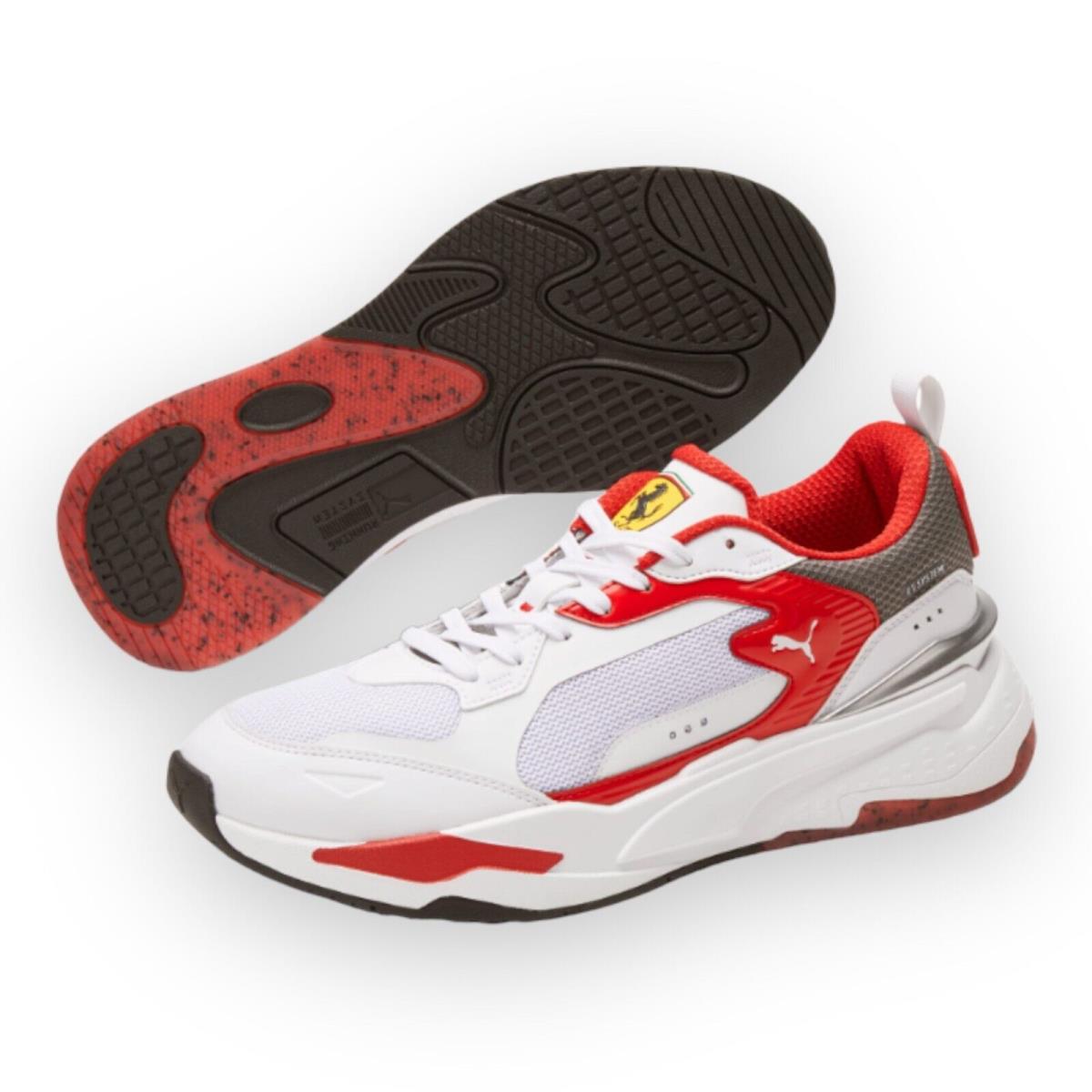 Puma Men`s Ferrari Rs-fast Sneakers 307161 02 - WHITE/ROSSO CORSA/SMOKED PEARL