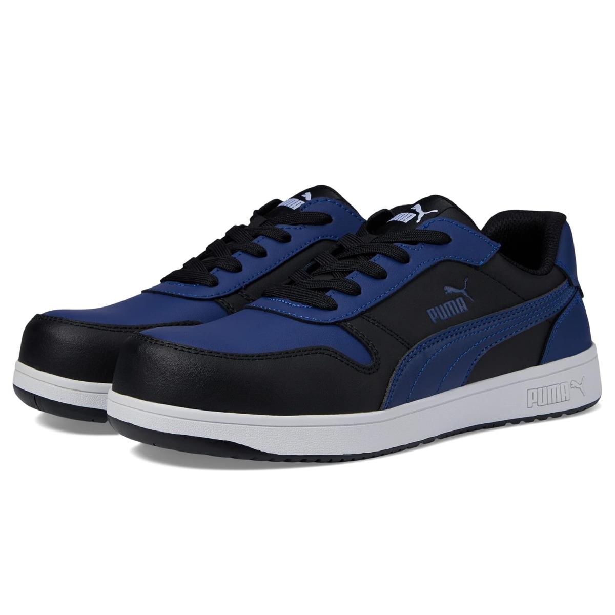 Man`s Sneakers Athletic Shoes Puma Safety Frontcourt Leather Low Astm SD - Blue/Black