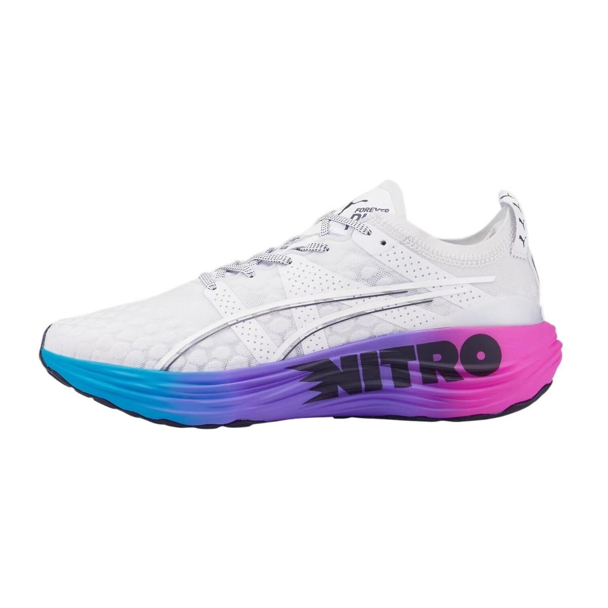 Puma Forever Run Nitro Sunset Mens Style : 380007-02 - White/Luminous Blue-Eorchid