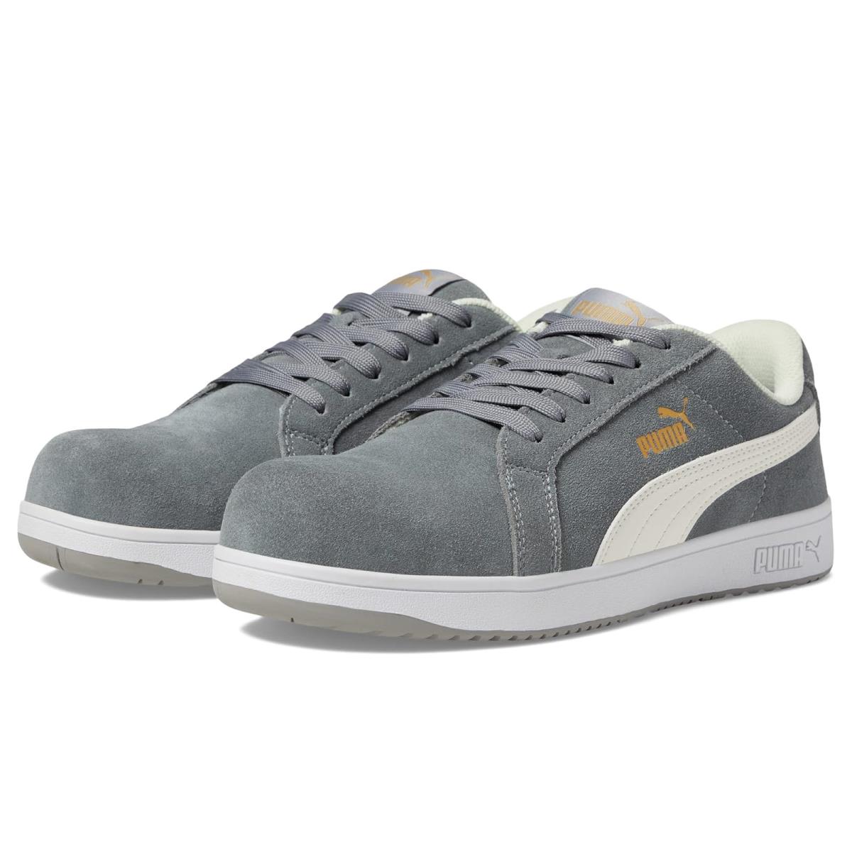 Man`s Sneakers Athletic Shoes Puma Safety Iconic Suede Low Astm SD - Grey/White