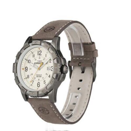 Timex Men`s T49990 Expedition Rugged Metal Brown/natural Leather Strap Watch