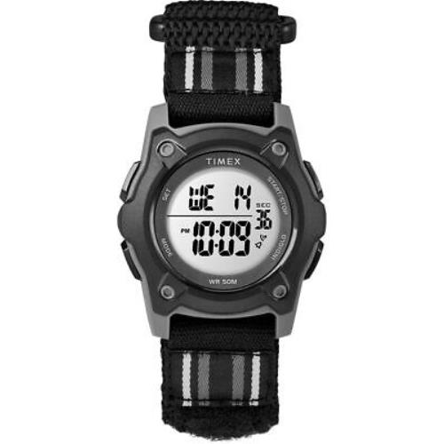 Timex TW7C26400 Youth Digital Black/grey Striped Fastwrap Strap Watch