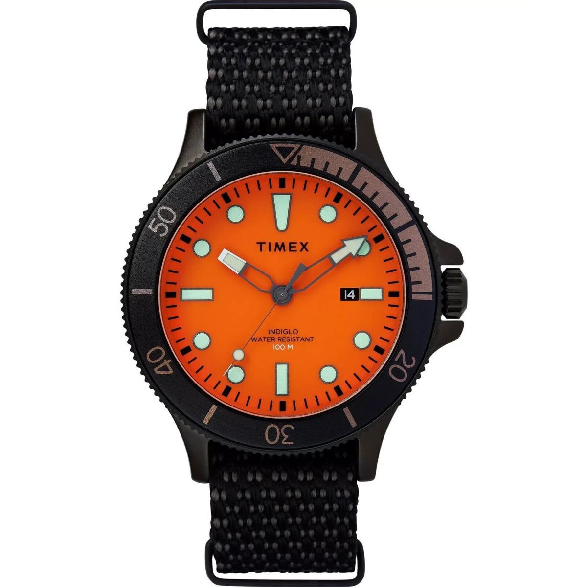 Timex Men`s Trend 43mm Quartz Orange Dial Watch TW2T30200VQ