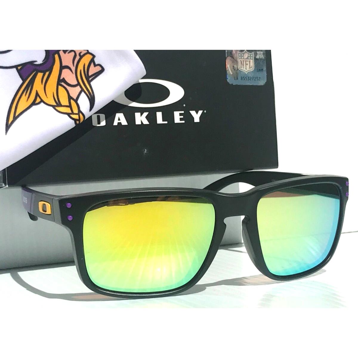 Nfl Oakley Holbrook Min Vikings Mat Black Polarized Galaxy Gold Sunglass 9102