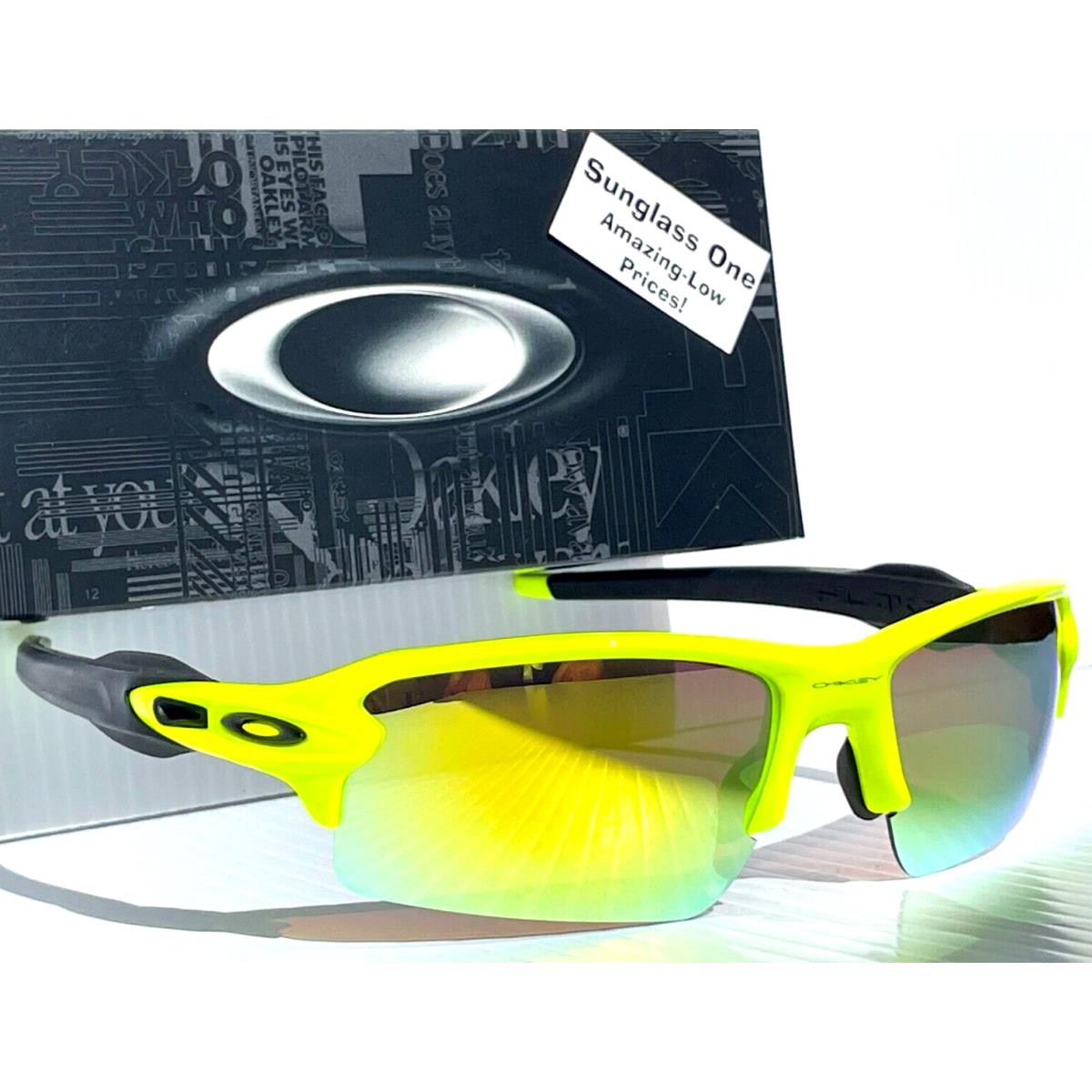 Oakley Flak 2.0 XL Yellow Tennis Ball Polarized Galaxy Gold Lens Sunglass 9188