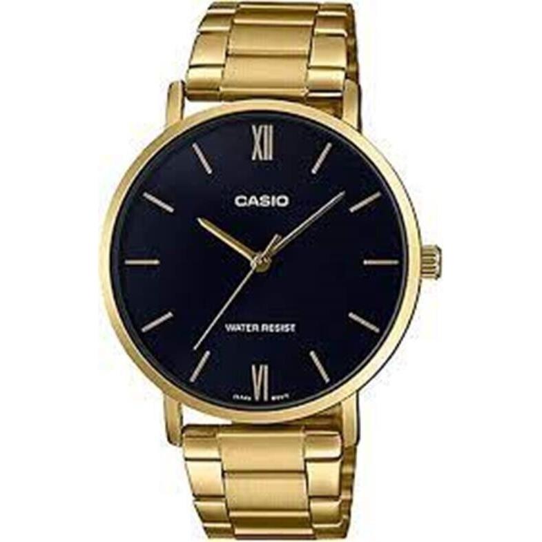 Casio Analog Women`s Stainless Steel Black Dial Wrist Watch LTP-VT01G-1B