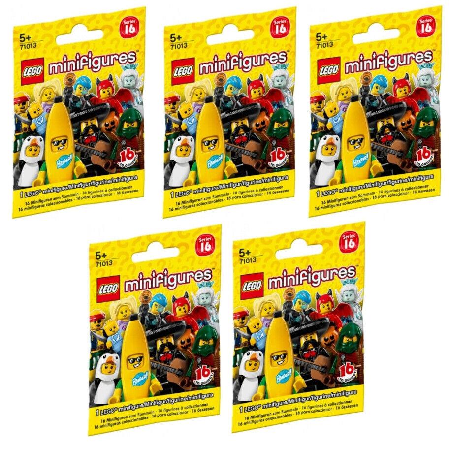 5 Lego 71013 Cmf Collectible Minifigures Series 16 Blind Bags