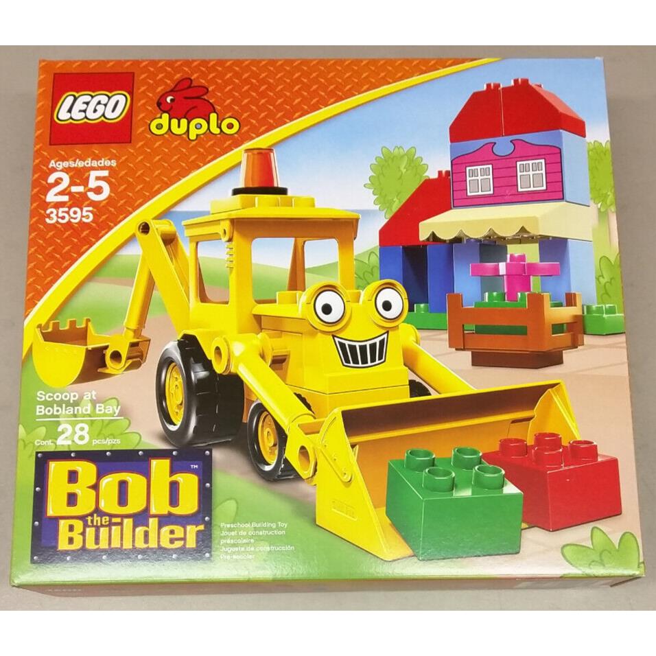 Lego Duplo Bob The Builder 3595 Scoop at Bobland Bay Backhoe Front Loader