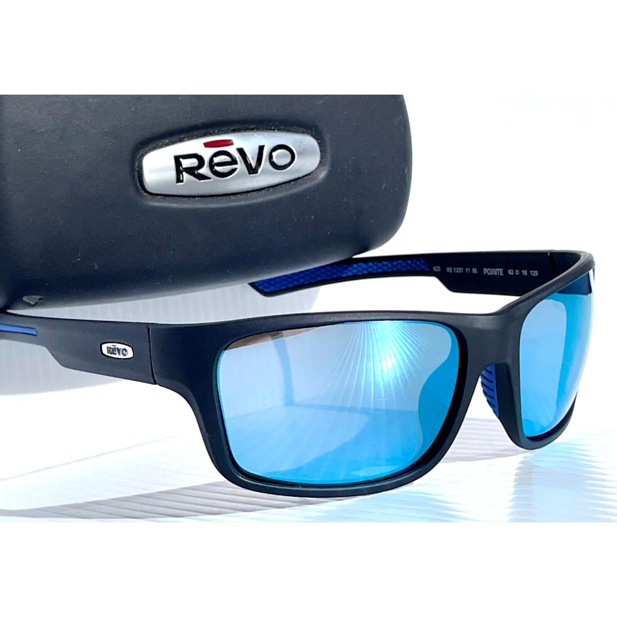 Revo Pointe Matte Black Polarized Blue Water Lens Sunglass RE 1237 11 BL