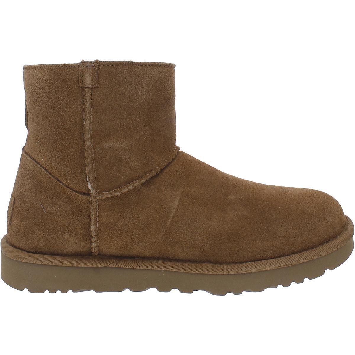 Ugg Womens Mini Bailey Suede Fur Lined Winter Snow Boots Shoes Bhfo 8223 - Chestnut