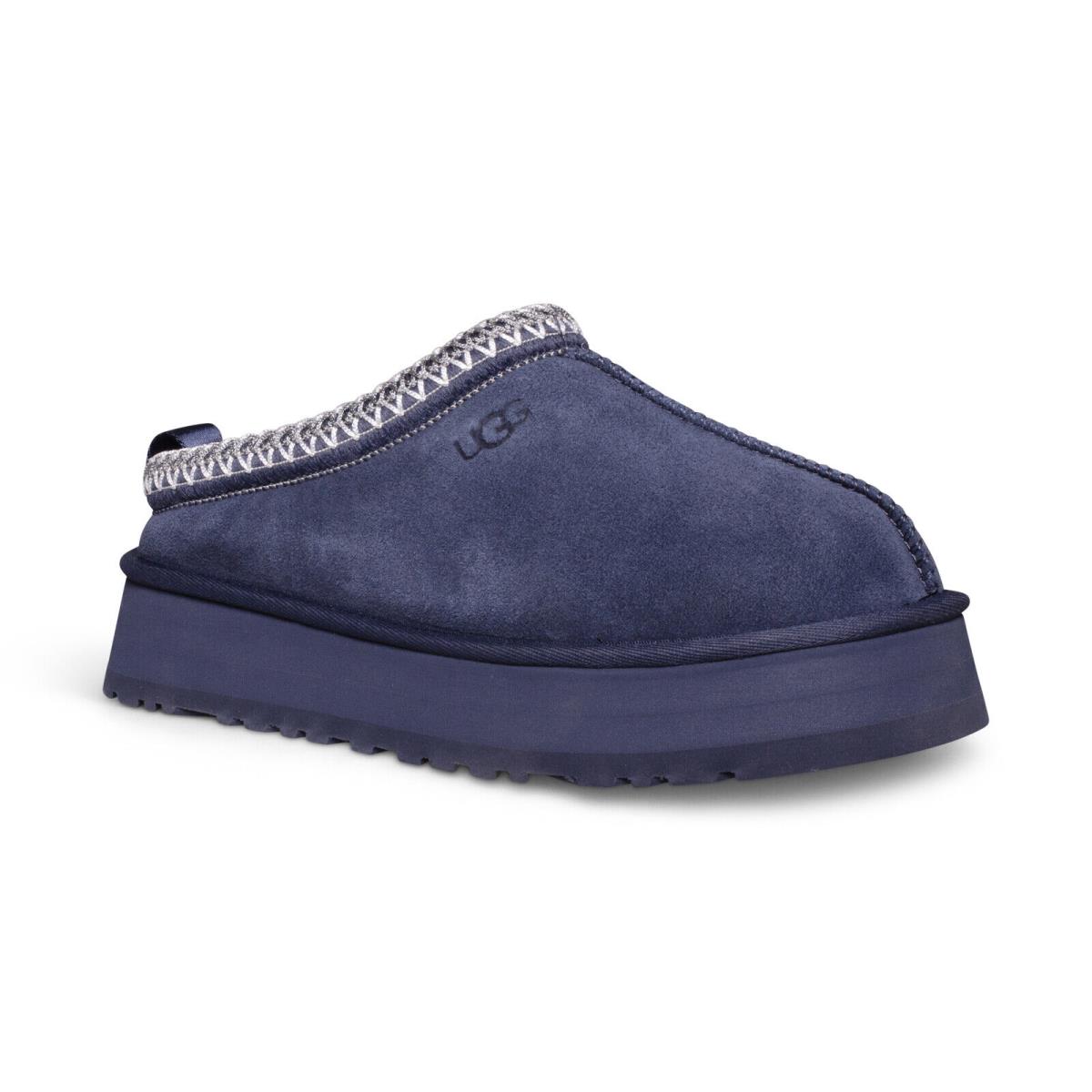 Ugg Tazz Eve Blue Suede Mule Platform Shoes Women`s Slippers Size US 10 - Eve Blue