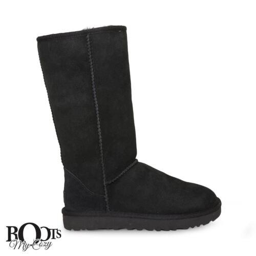 Ugg Classic Tall II Black Suede Sheepskin Winter Women`s Boots Size US 5