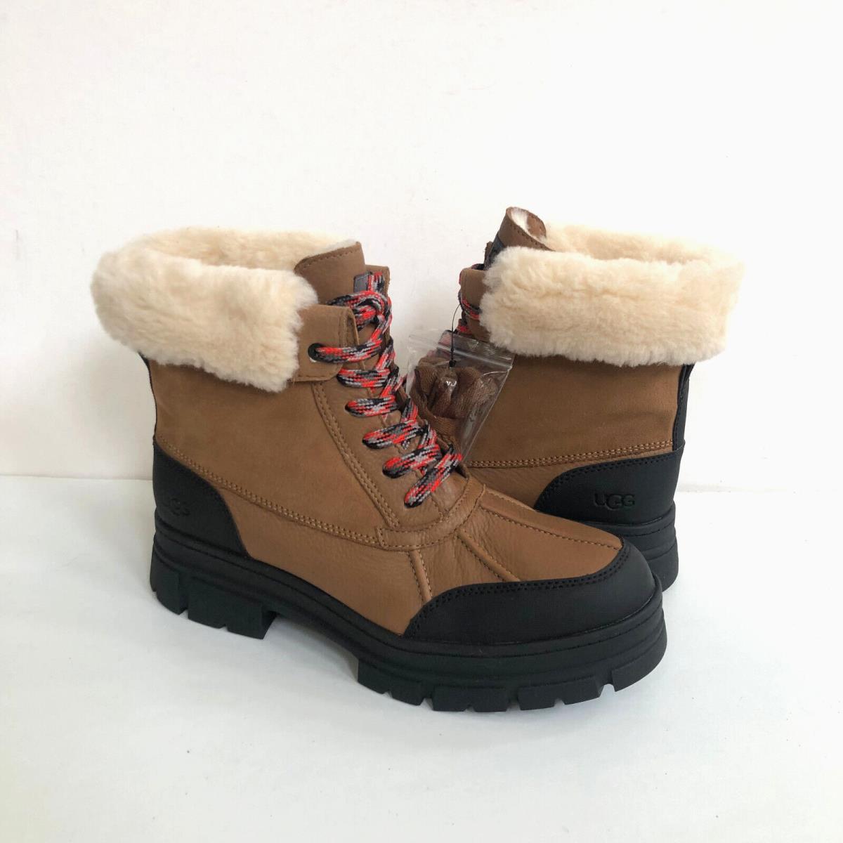 Ugg Ashton Addie Short Lace UP Chestnut Waterproof Boots US 10 / EU 41 / UK 8