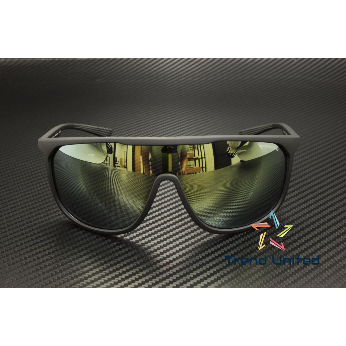 Armani Exchange AX4137SU 8078 2 Matte Black Mirror Green 35 mm Men`s Sunglasses