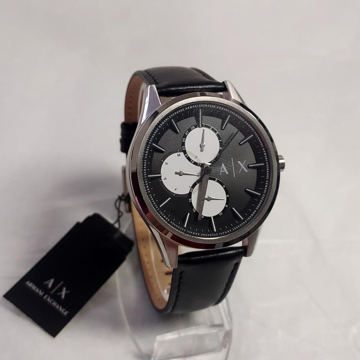 Armani Exchange Black Dial Quartz Leather AX1842 Men`s Watch 42mm