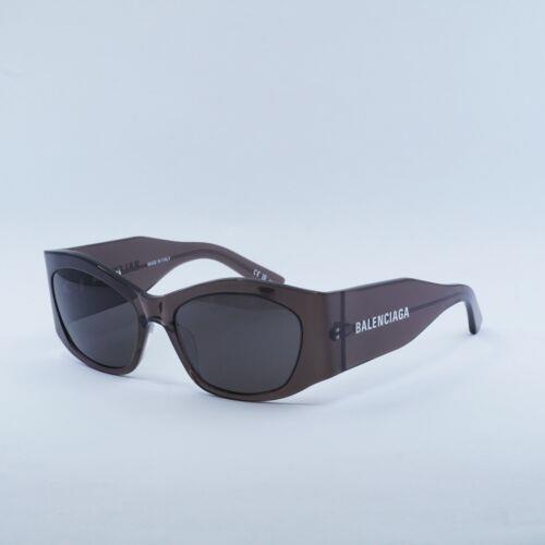 Balenciaga BB0329S 004 Transparent Dark Mauve/grey 56-18-135 Sunglasses