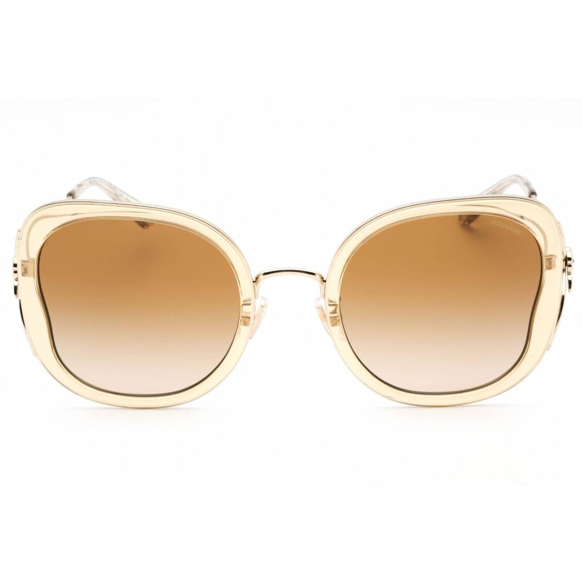 Coach Women`s Sunglasses Transparent Gold Plastic Square Frame 0HC7153B 57363B