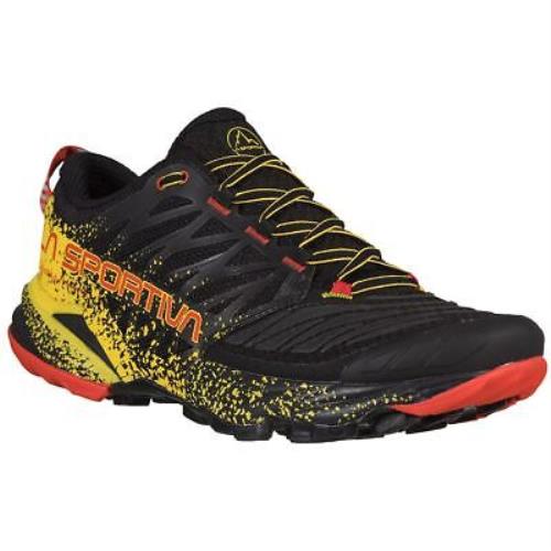 La Sportiva Akasha II Men`s Trail Running Shoes Black/yellow M44.5