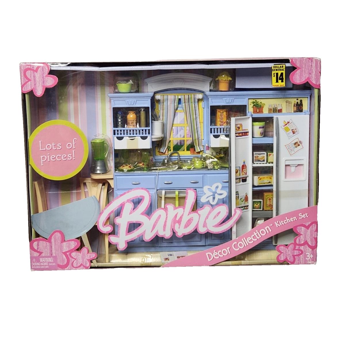 2005 Mattel Barbie Blue Decor Kitchen Playset Complete