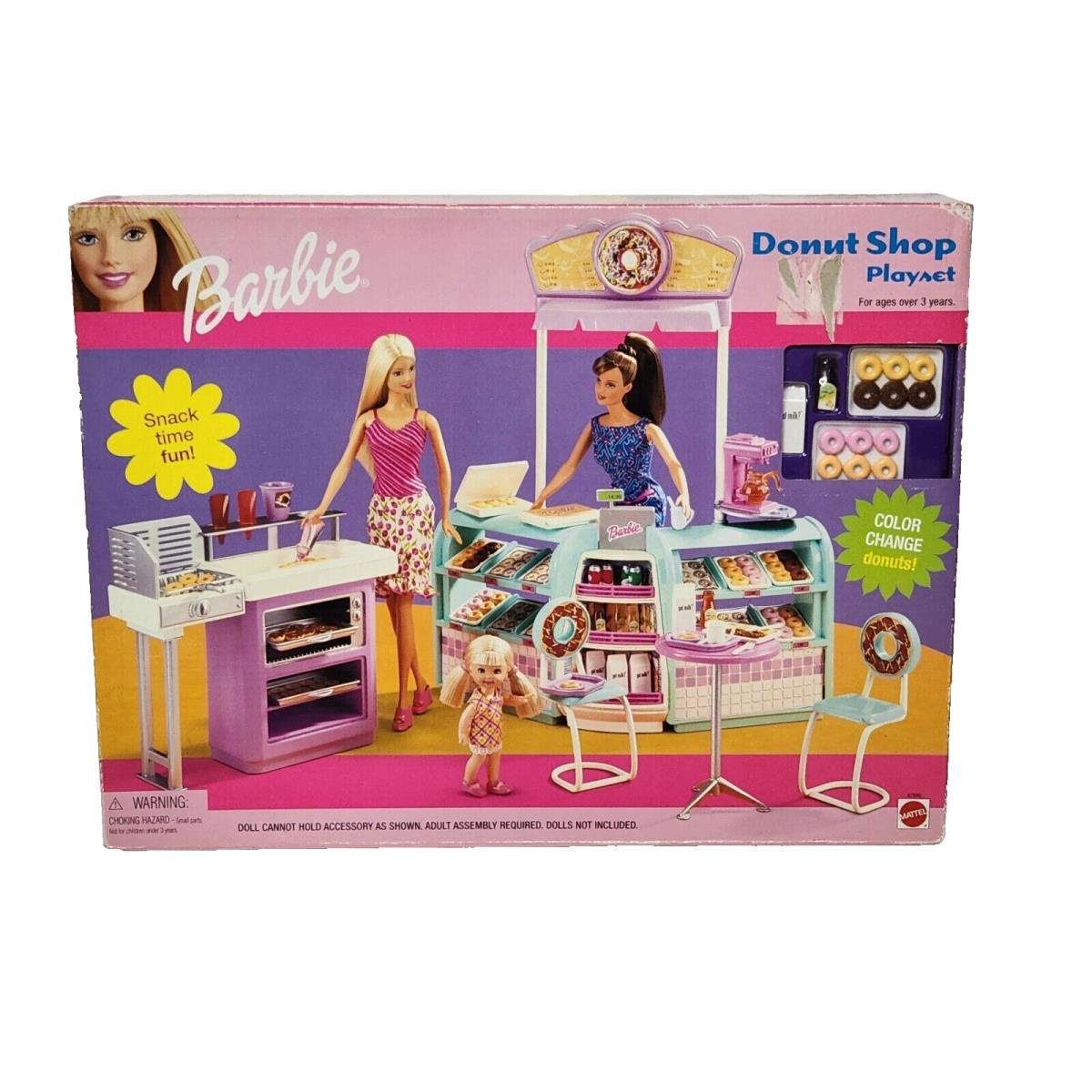 2002 Mattel Barbie Donut Shop Playset Complete 47899