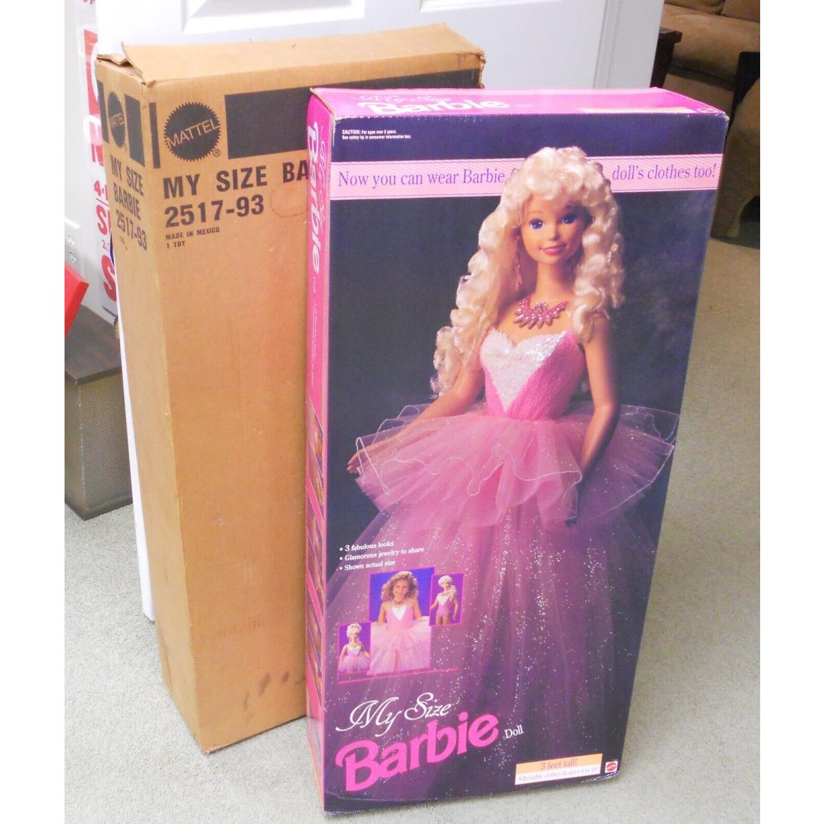 Vintage My Size Barbie Doll 3 Foot Tall 2517 Mattel 1992 Nos Vtg 36