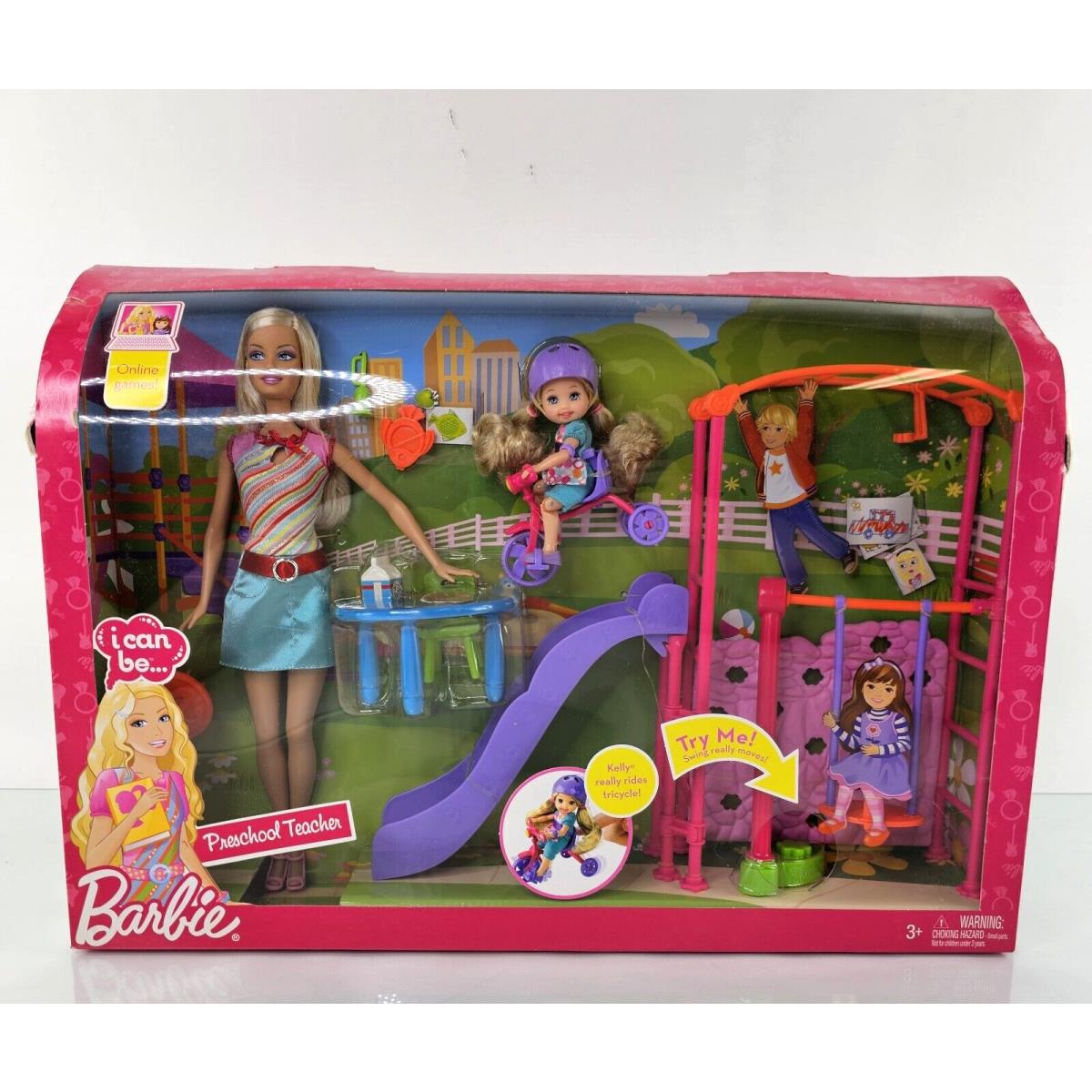 Barbie I Can Be Preschool Teacher Doll Play Set N7647 Playground Kelly Swing