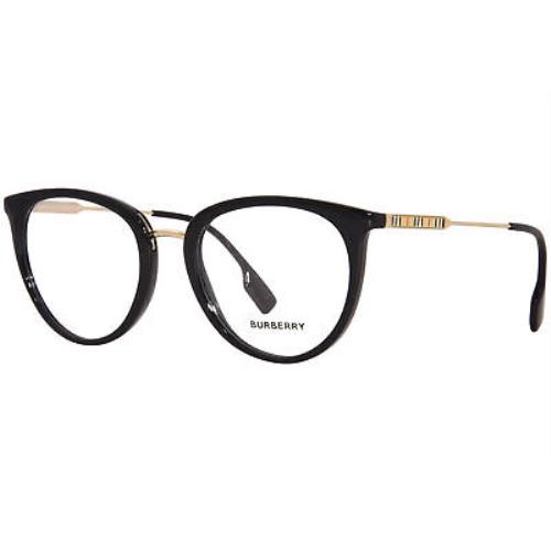 Burberry Julia BE2331 3001 Eyeglasses Women`s Black Full Rim Round Shape 52-mm