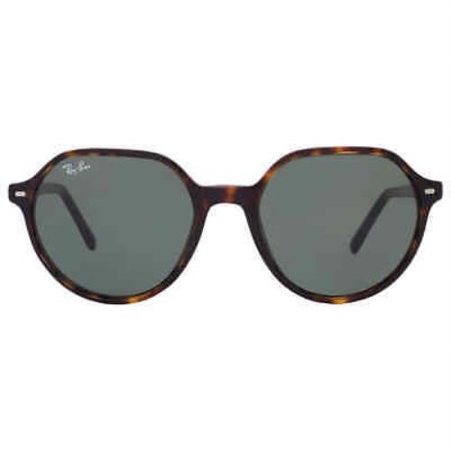 Ray Ban Thalia Green Square Unisex Sunglasses RB2195 902/31 51 RB2195 902/31 51 - Frame: Brown, Lens: Green