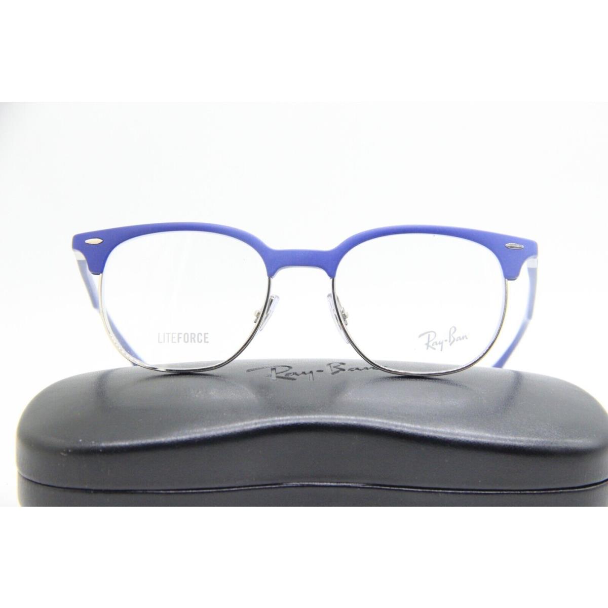 Ray-ban RB 7186 5207 Liteforce Blue Silver Eyeglasses W/case 51-19 - Frame: BLUE SILVER