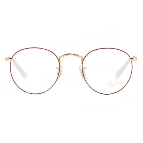 Ray-ban Frames Metal Red/gold Oval Glasses Unisex rb1970 3106 54 19 145