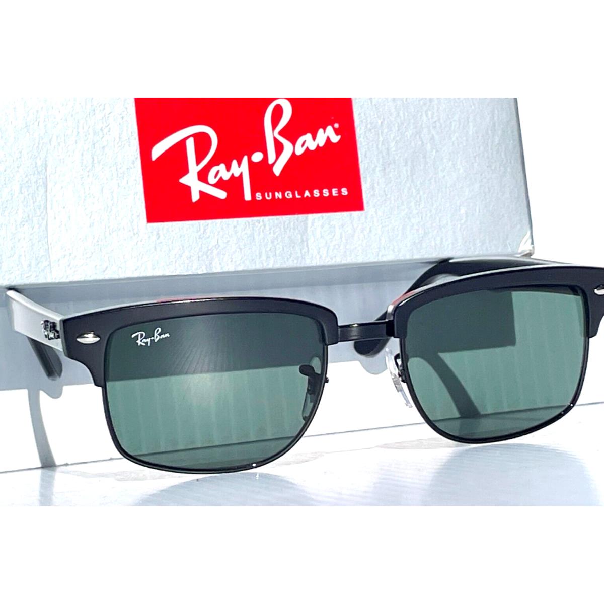 Ray Ban Clubmaster Gloss Black Frame Crystal Green Lens Sunglass RB 4190 877