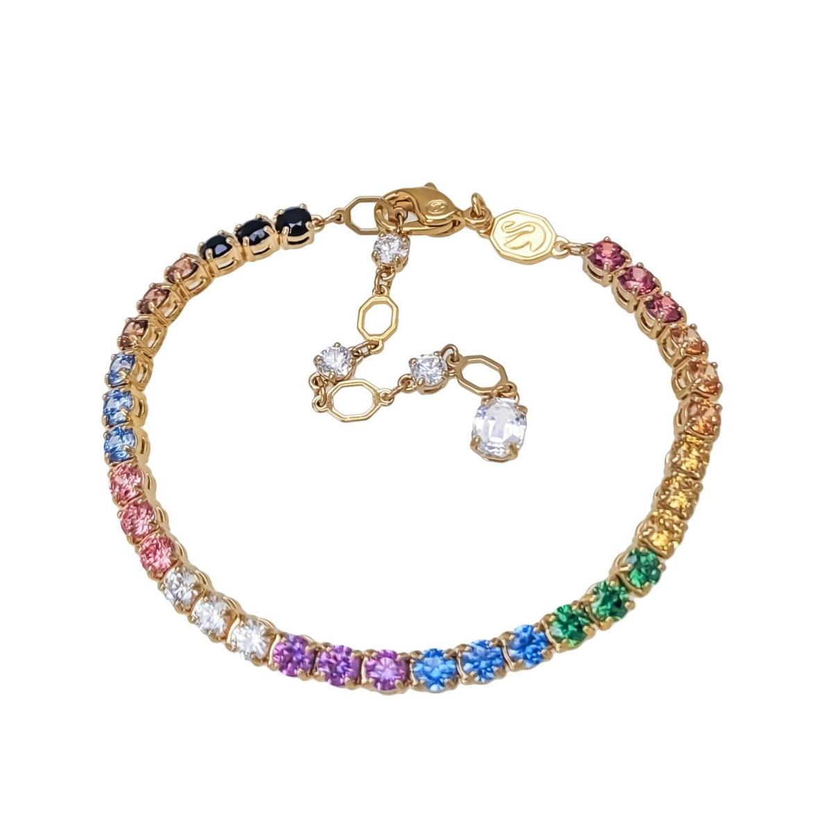 Swarovski Gold Multicolored Crystal Matrix Tennis Bracelet 5685691