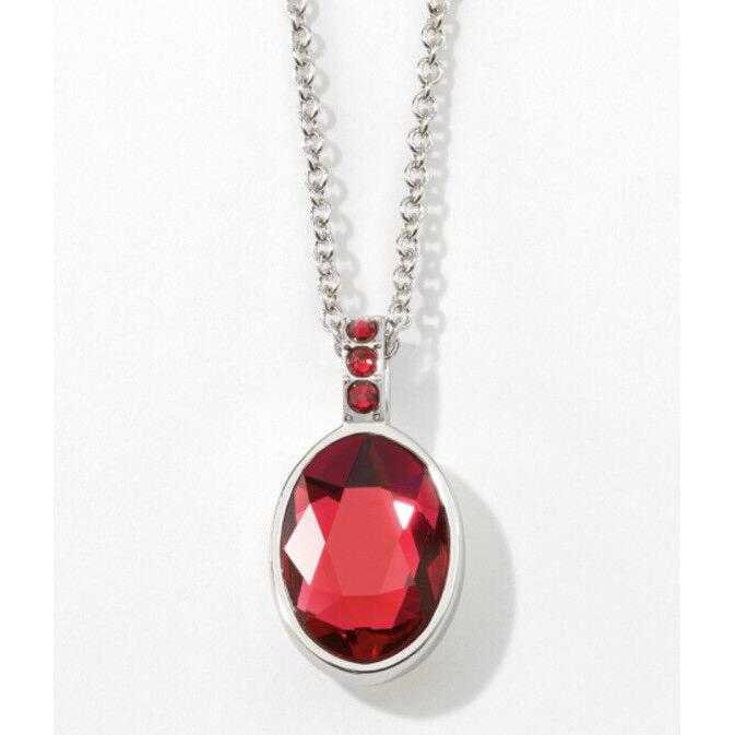 Swarovski Touchstone Crystal Necklace Scarlet 16-18 Rhodium Reversible Condition