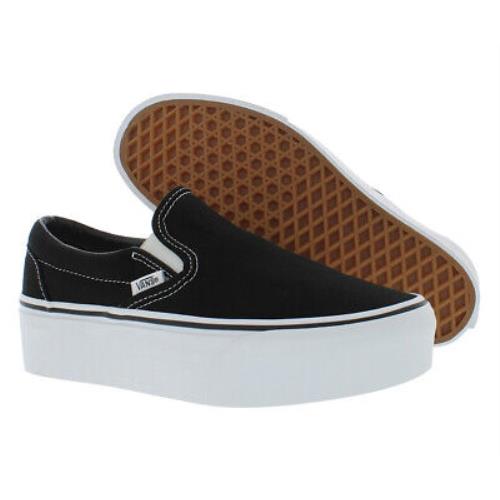 Vans Classic Slip On Stackform Unisex Shoes Size 6.5 Color: Canvas Black/true - Canvas Black/True White, Main: Black