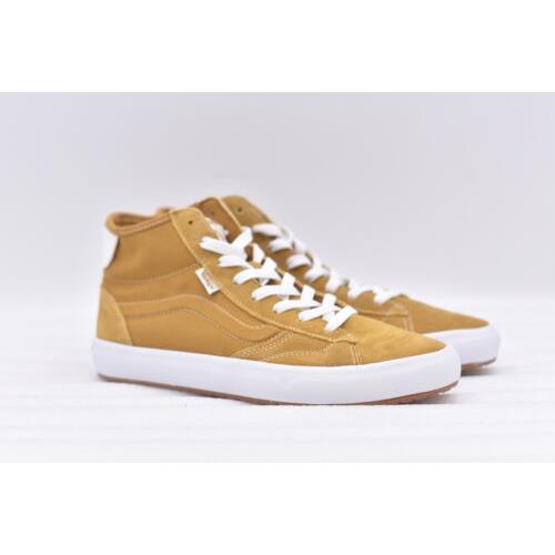 Men`s Vans The Lizzie Suede High Top Sneakers in Gold White Size 9.5