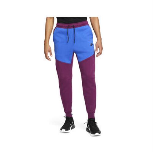 Nike Men`s Sportswear Tech Fleece Joggers CU4495-610 Sangria/royal/black XS-3XL - Sangria/Royal/Black