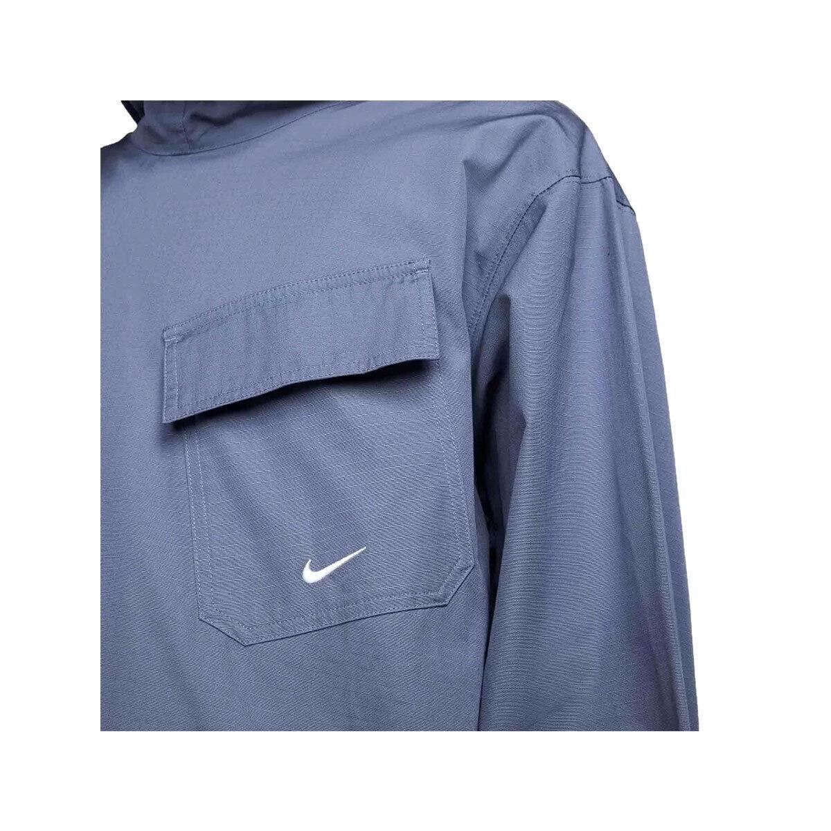 Nike Men`s Life Woven Pullover Field Jacket DX0717-491 Diffused Blue XS-3XL - Diffused Blue