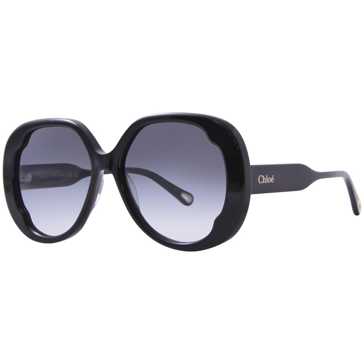 Chloe CH0195S 001 Sunglasses Women`s Black/grey Butterfly Shape 56mm