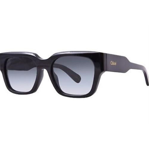 Chloe CH0190S 001 Sunglasses Women`s Black/grey Rectangle Shape 54mm