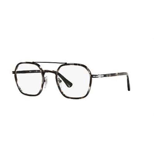 Persol PO2480V 1108 Brown Striped Demo Lens Irregular 50 mm Men`s Eyeglasses